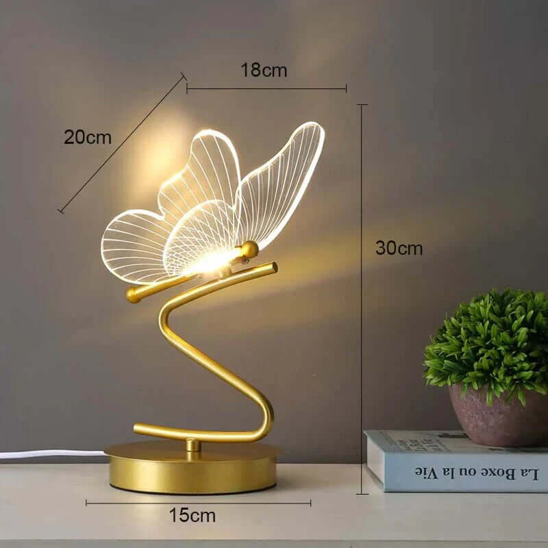 Moderne LED Bordlampe med Sommerfugledesign