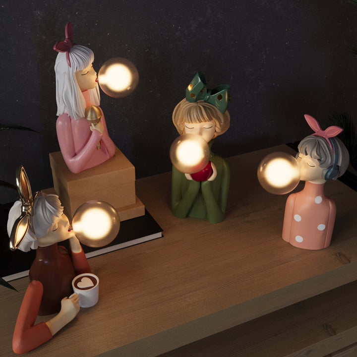 Dekorativ LED Bordlampe i Kunstharpiks