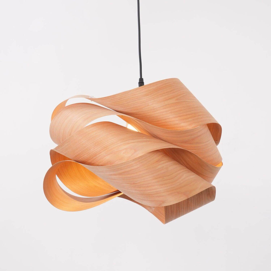 Moderne loft spisebordslampe i træ