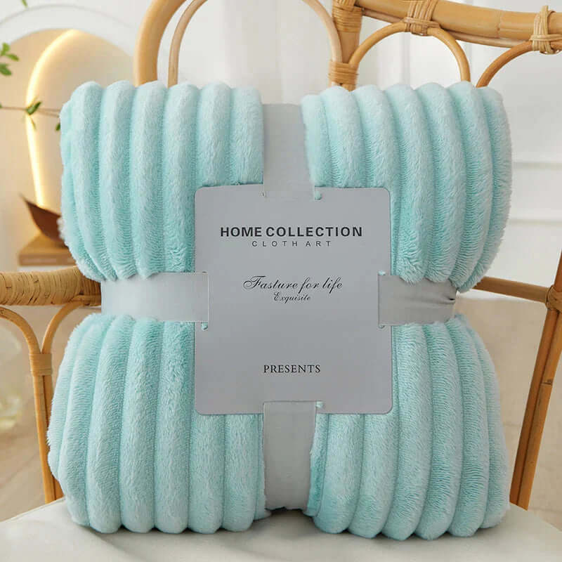 Stribet Flanell Fleece Tæppe
