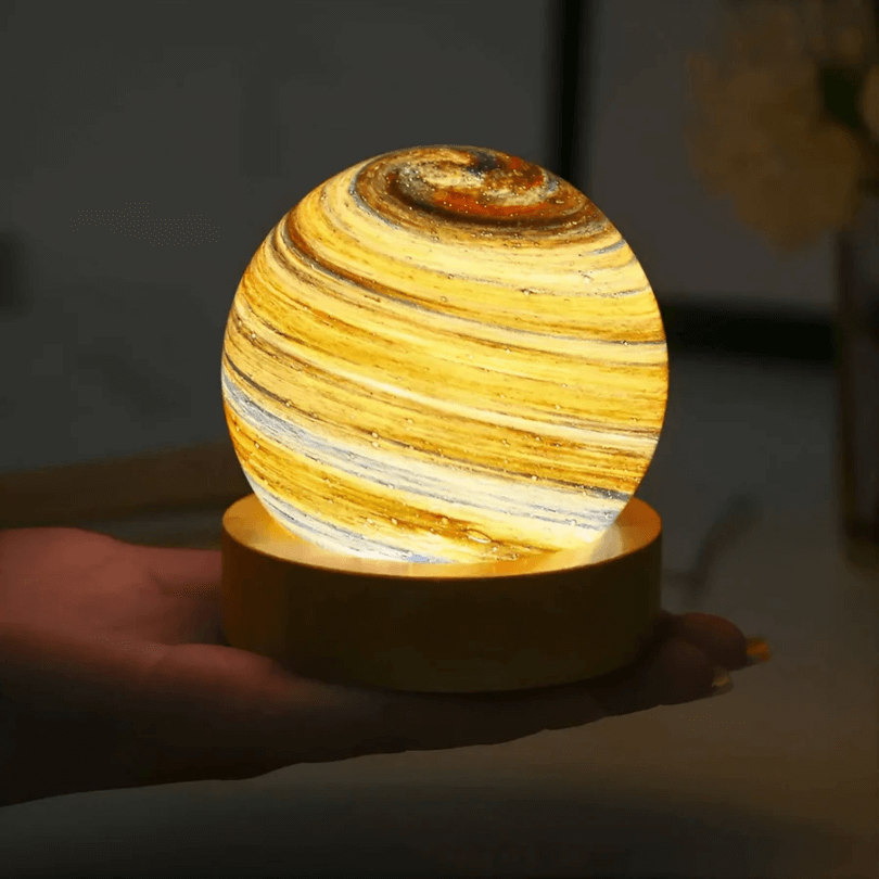3D Mini Planelampe med Træfod
