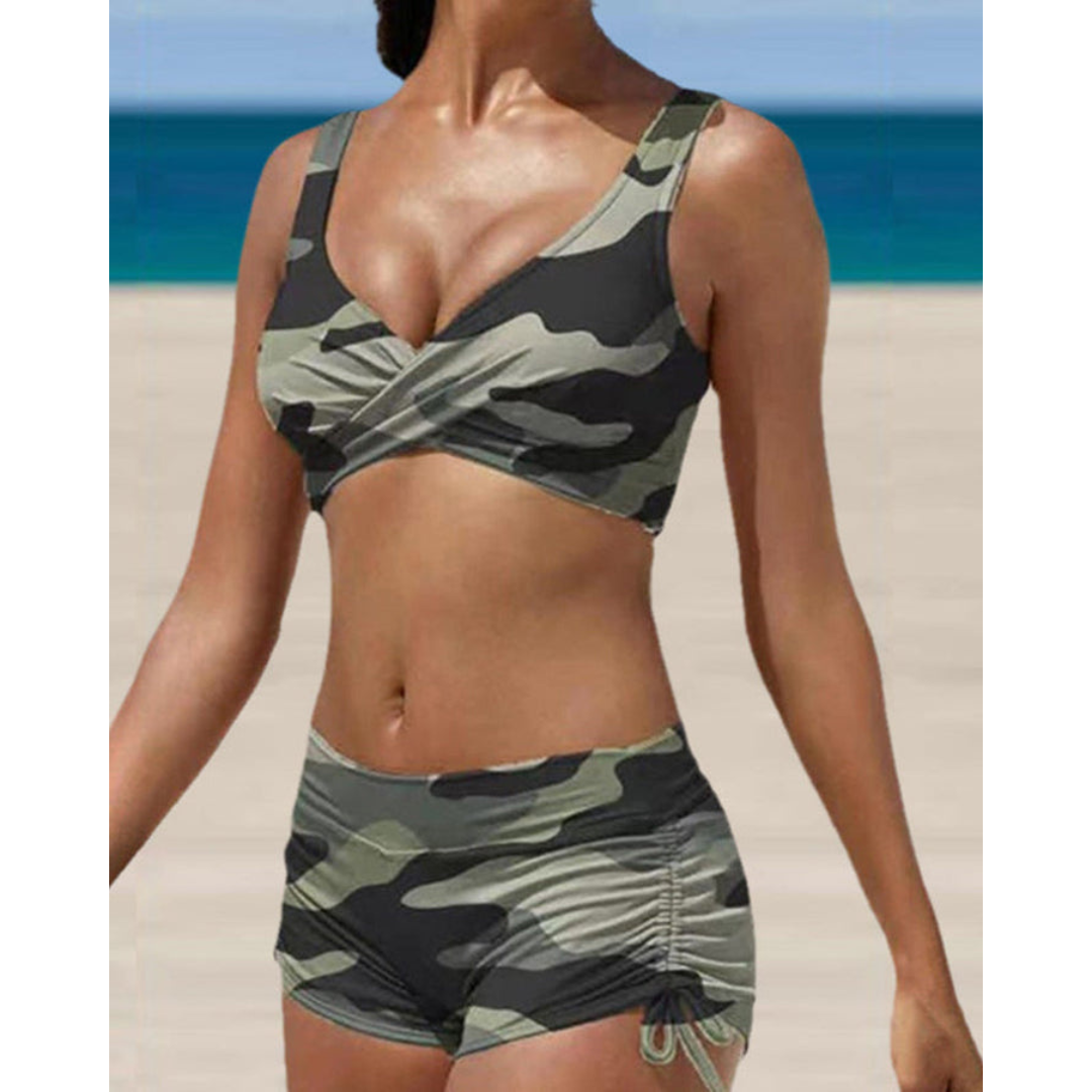 Alsidig kvinders todelt bikini med justerbar pasform og mavekontrol, ideel til strandtøj og komfort.