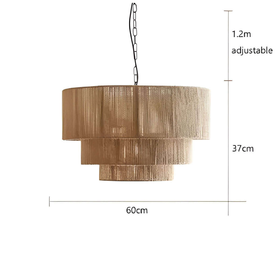 Hængelampe i naturfiber reb - Designerlampe