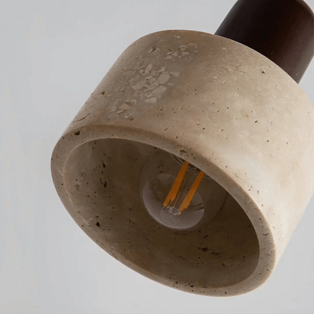 Wabi-Sabi Loftlampe Travertin & Træ