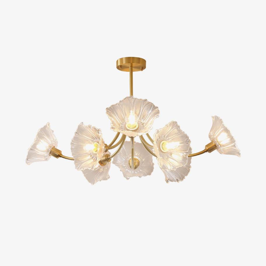 Elegant og Moderne Blomsterglas Lysekrone