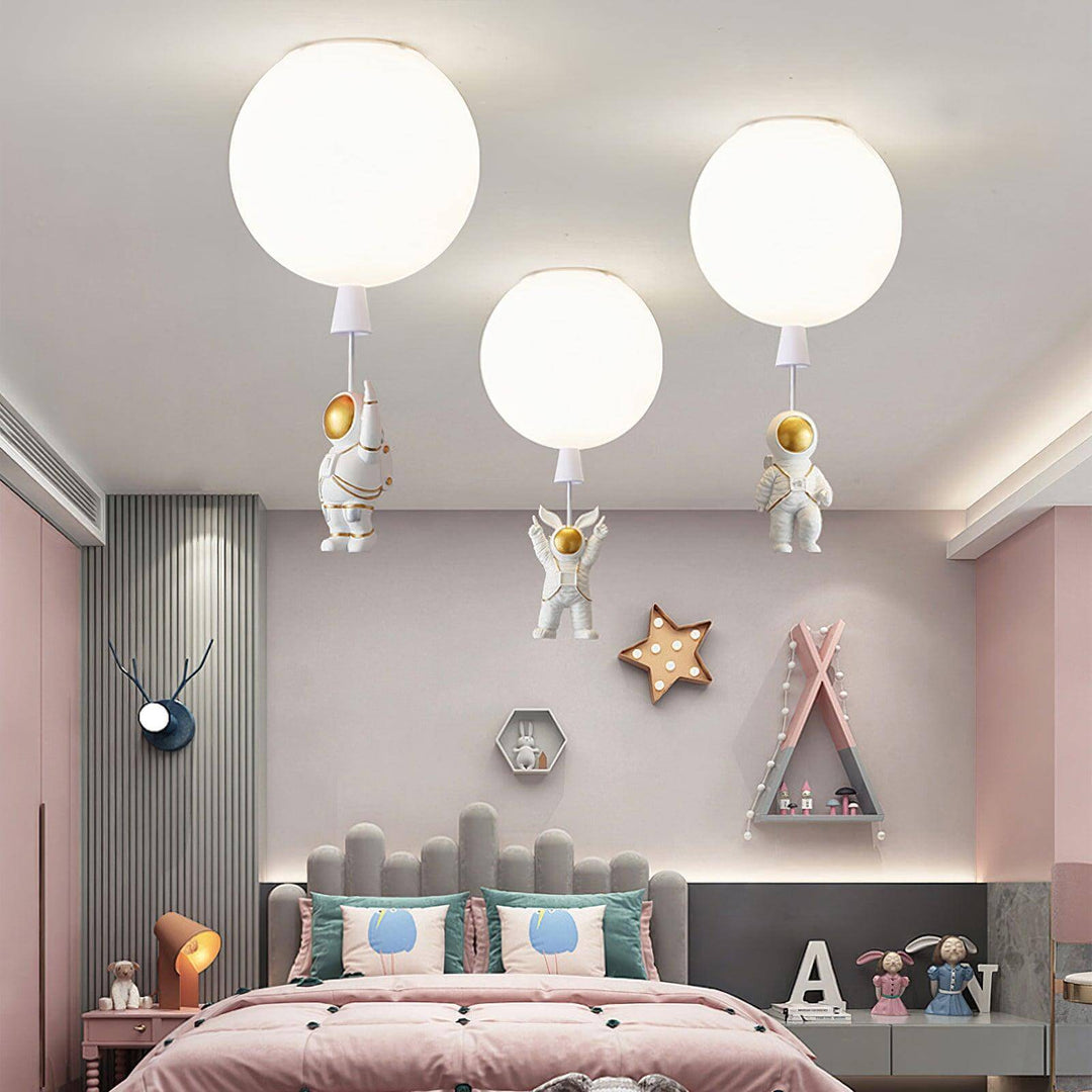 Moderne LED "Måne & Astronaut" Loftslampe