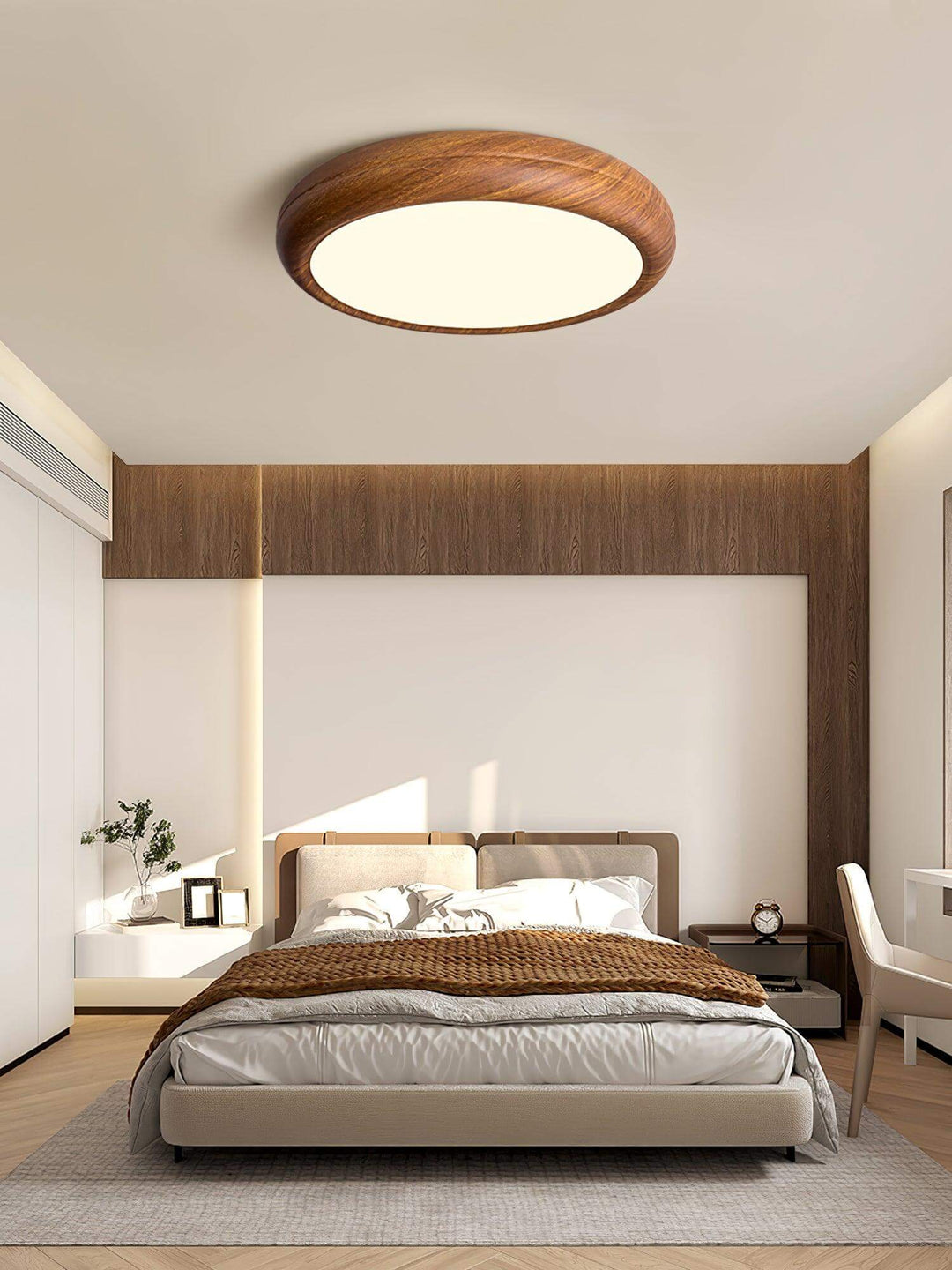 LED Loft Rund Loftlampe i Trælook