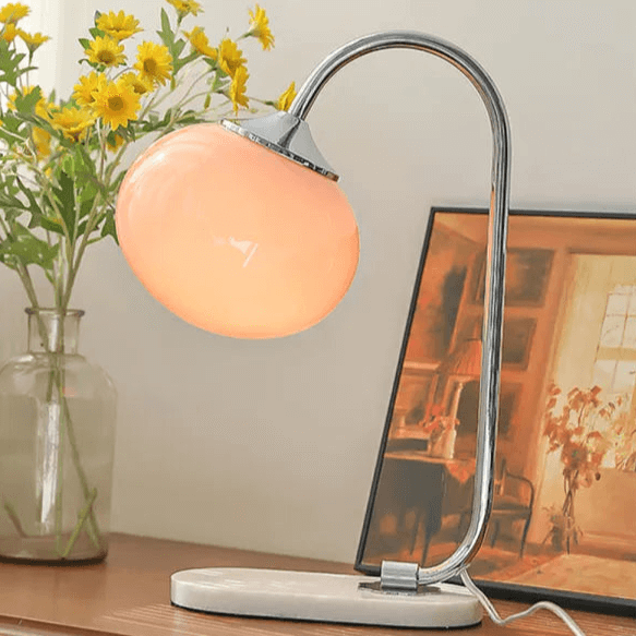 Moderne Metal-Glas Bordlampe
