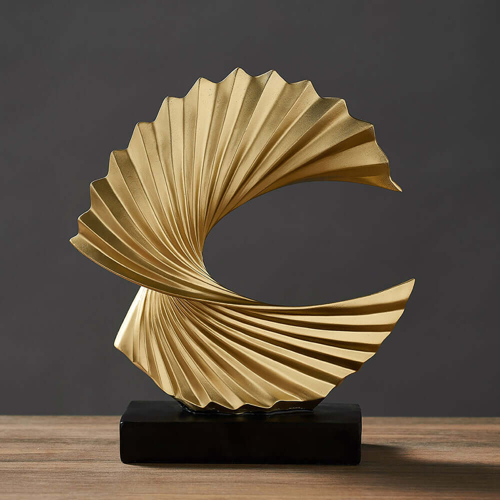 Måneskulptur Pynt Figur Halvmåne Moderne Guld Hvid