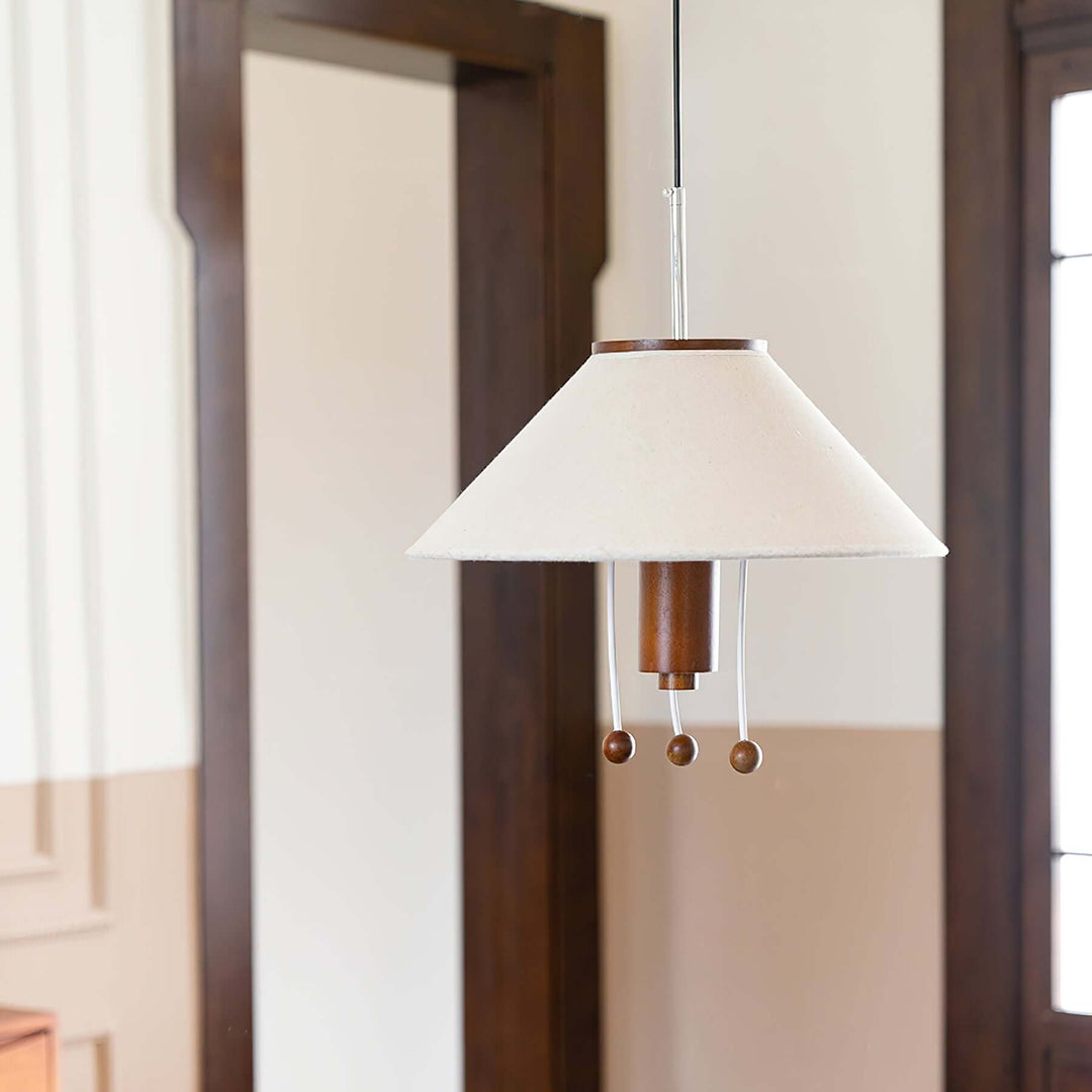 Design Blæksprutte Pendel, Valnød & Hvid