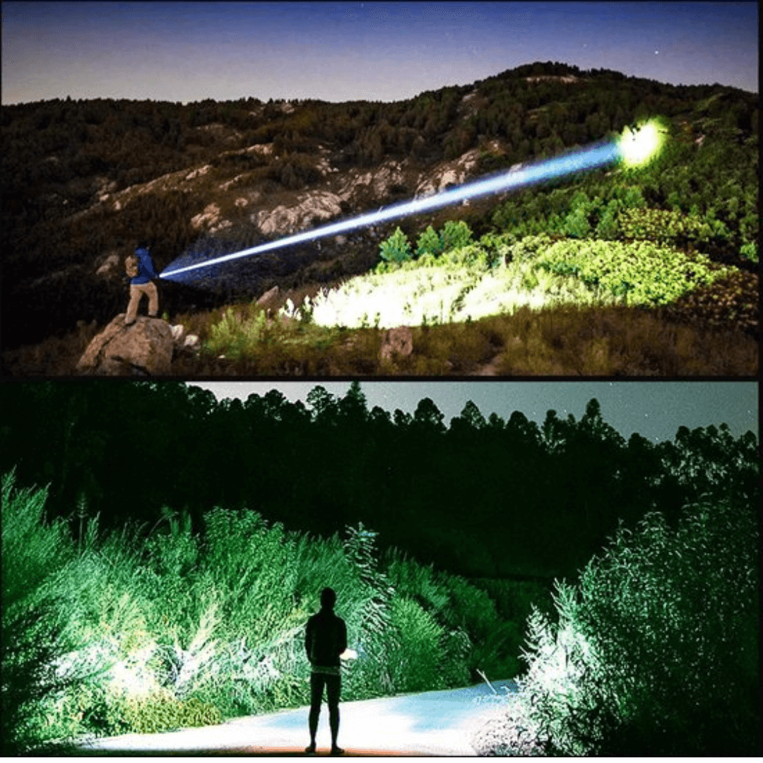 9000 Lumen Genopladelig LED Lommelygte
