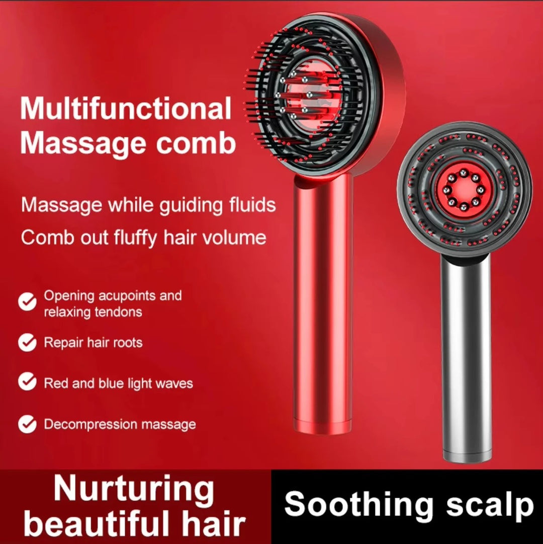 Hovedbundsmassagebørste med LED-lysterapi