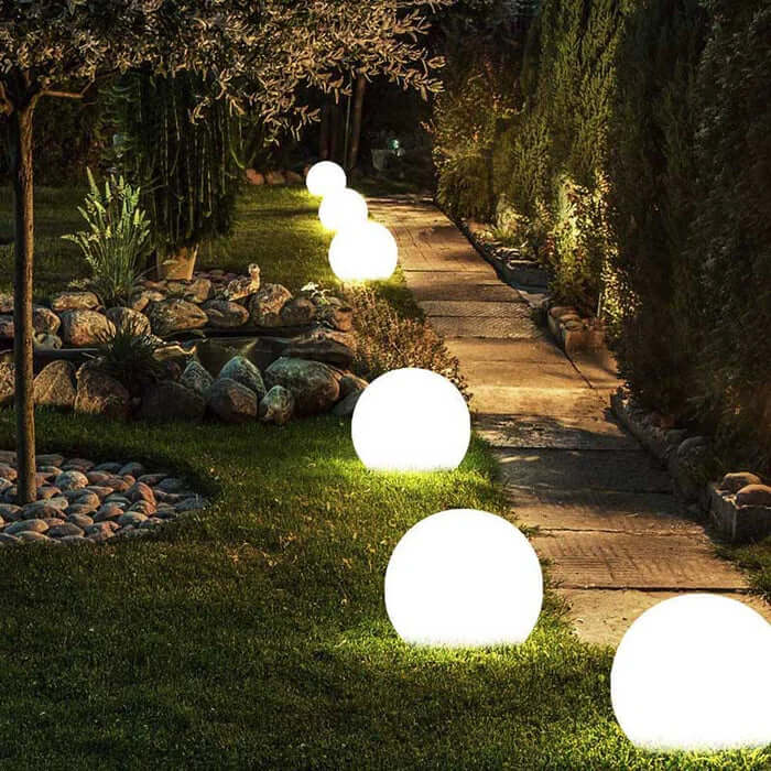LED Havekuglelampe, Solar, Farveskift