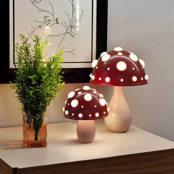LED-bordlampe i svampedesign