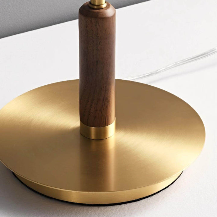 Moderne Designer Bordlampe i Glas, Træ og Metal