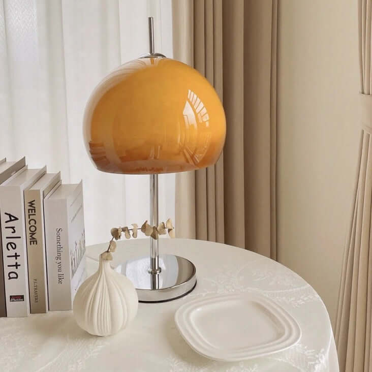 Svamp Design Bordlampe Glas Ravfarvet