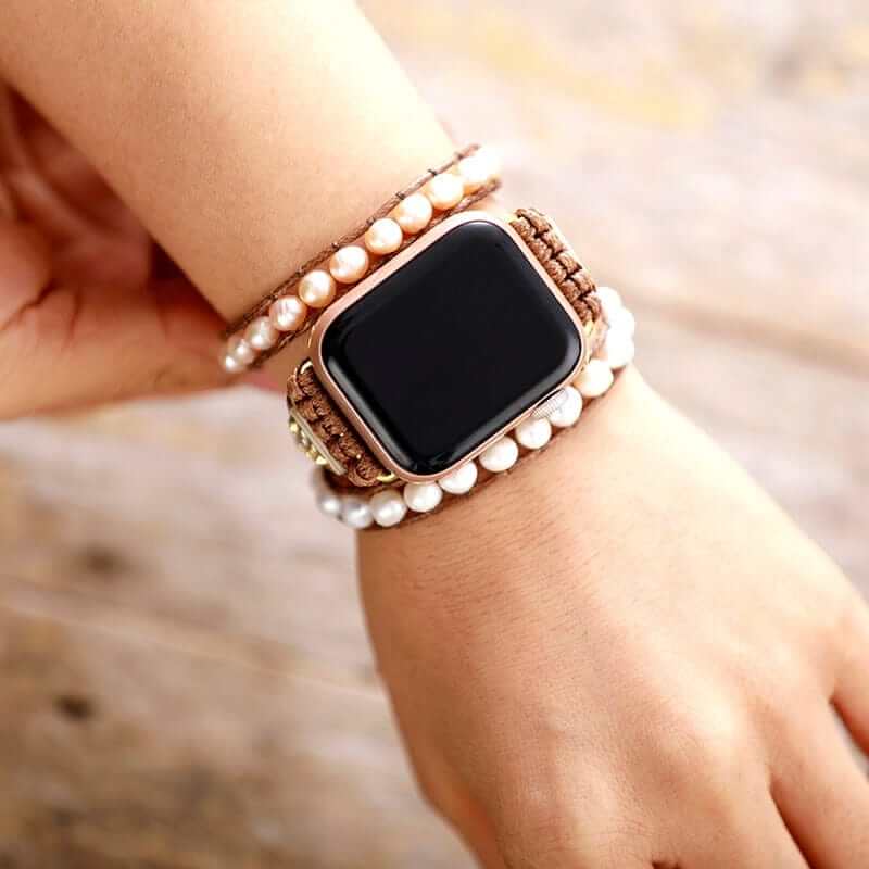 Smartwatch-wikkelarmband met ferskvandsperler til kvinder