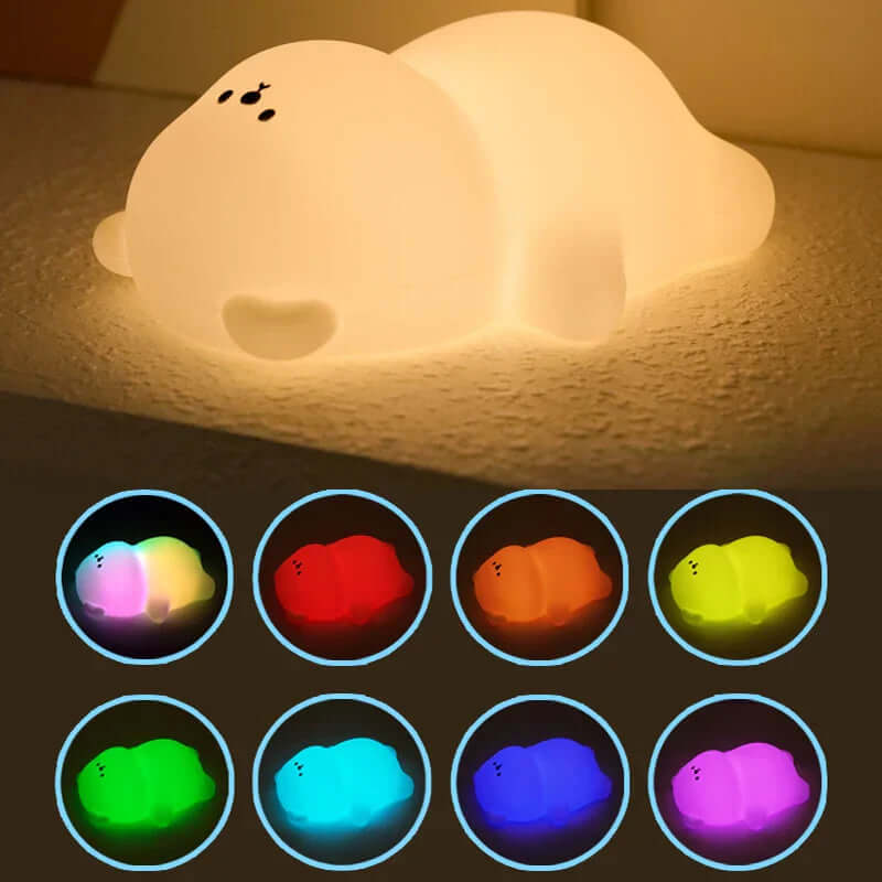 Børnebamse-natlampe - Blødt putte-lys