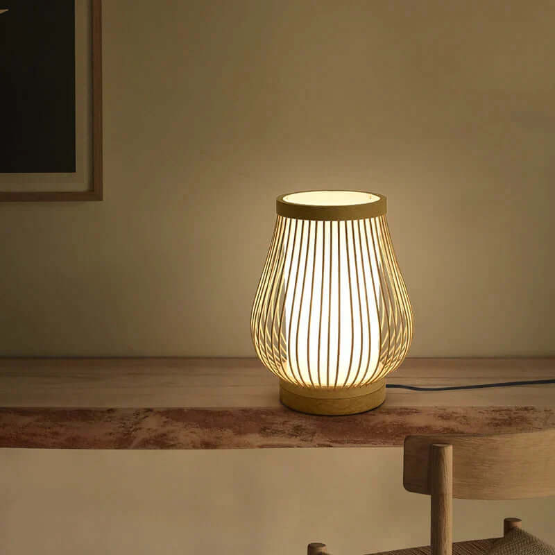 Japansk Bambus Bordlampe for Zen Indretning