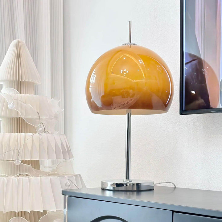 Svamp Design Bordlampe Glas Ravfarvet