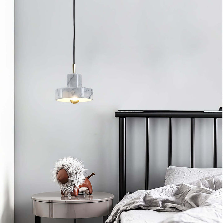 Marmor Pendellampe med Integreret LED-Lys