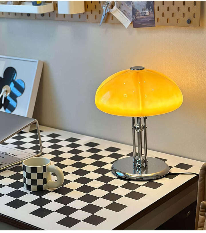Svamp Design Bordlampe Glas Ravfarvet