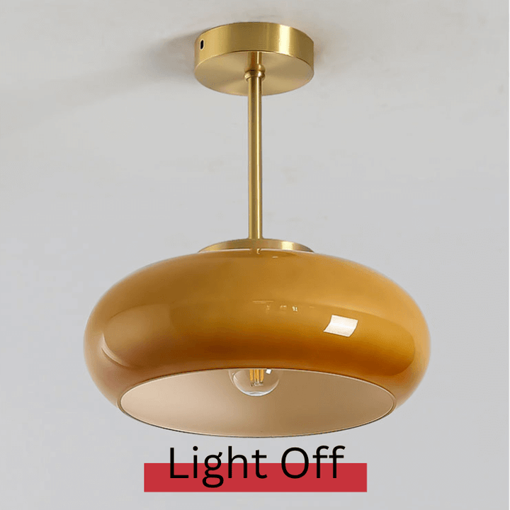 Vintage loft loftlampe med orange glasskærm