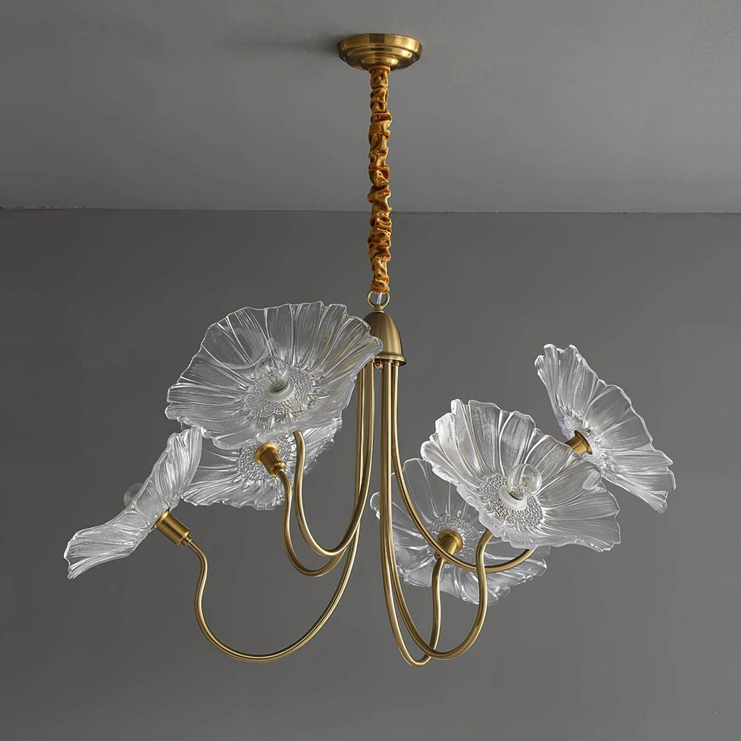 Moderne Glas Lysekrone med Lotusblomst Design