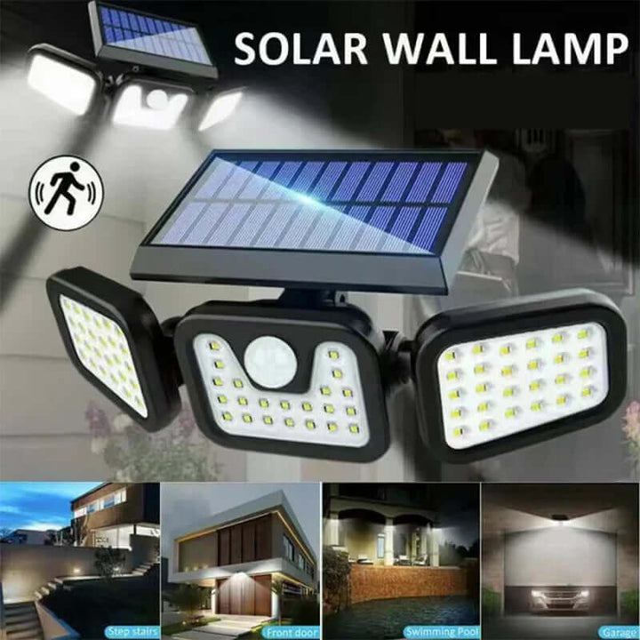 Solar væglampe udendørs med 74 LED