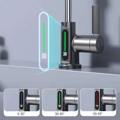 Fleksibelt køkkenarmatur med LED, 360° drejeligt
