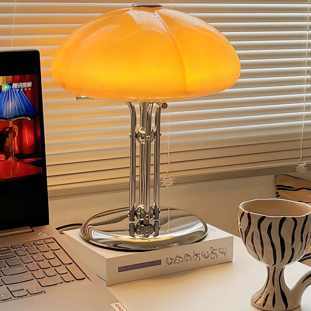 Svamp Design Bordlampe Glas Ravfarvet