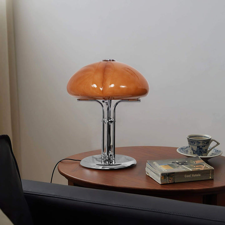 Svamp Design Bordlampe Glas Ravfarvet