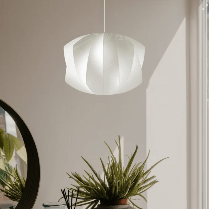 Moderne halvhængelampe i trædesign