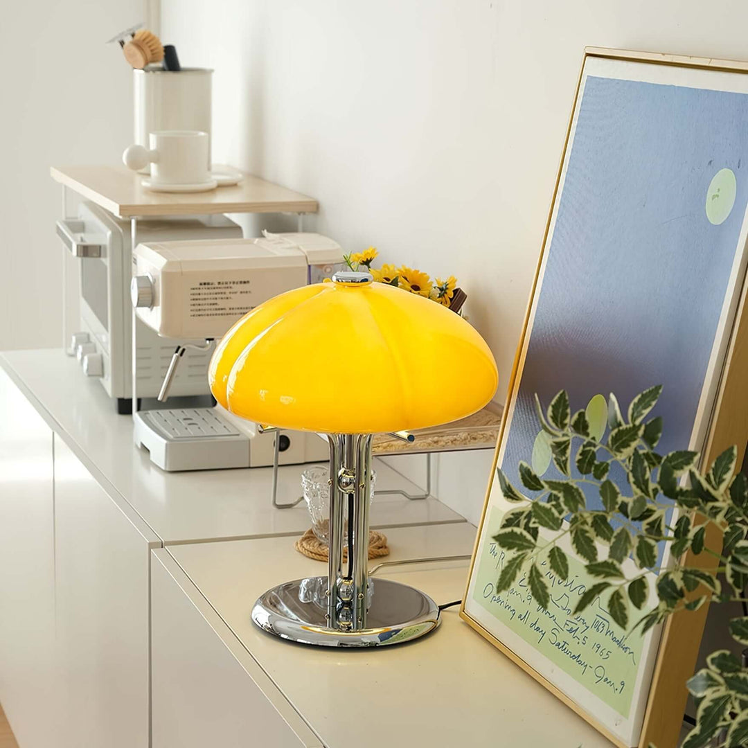 Svamp Design Bordlampe Glas Ravfarvet