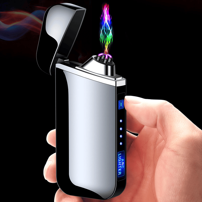 Berøringsaktiveret elektrisk lighter. Vindtæt, flammeløs tænding via USB. Genopladelig og smart design.
