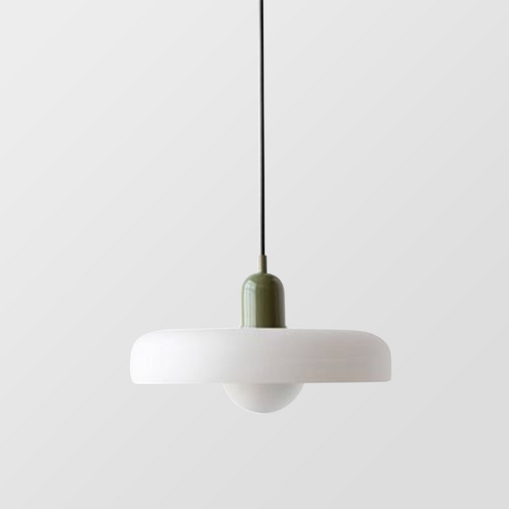 Bauhaus-pendellampe i farvet glas. Skab stemningsfuld belysning.