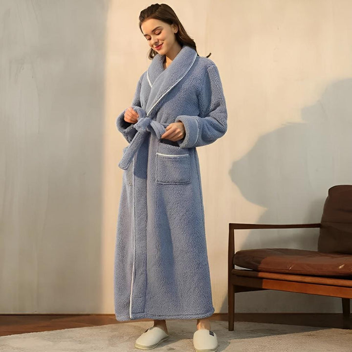 Unisex fleece badekåbe, blød og varm. Optimal komfort og afslapning. Perfekt til hygge derhjemme.