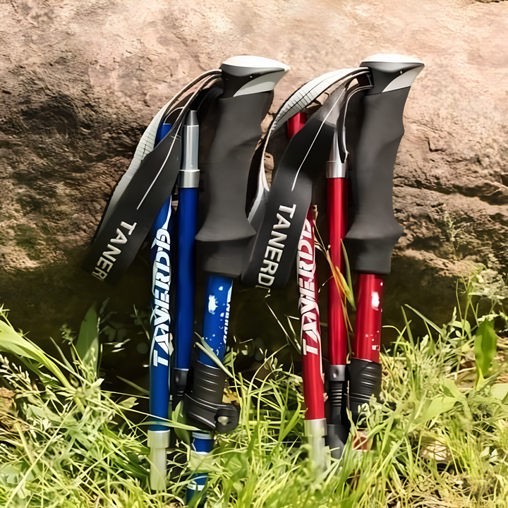 Stødabsorberende unisex vandrestave, let justerbare til optimal komfort. Essentielt outdoor udstyr for vandring på alle terræner.