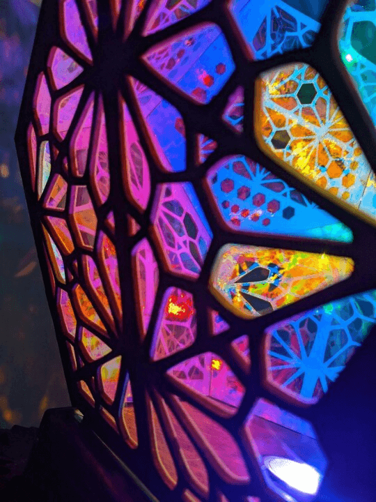 LED Bordlys Glas-i-Blok Stjernehimmeldesign