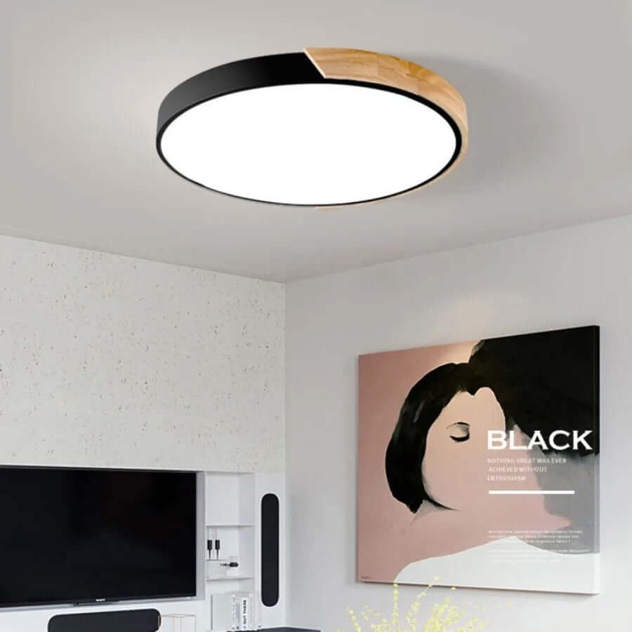 Moderne Rund LED Loft Træloftlampe