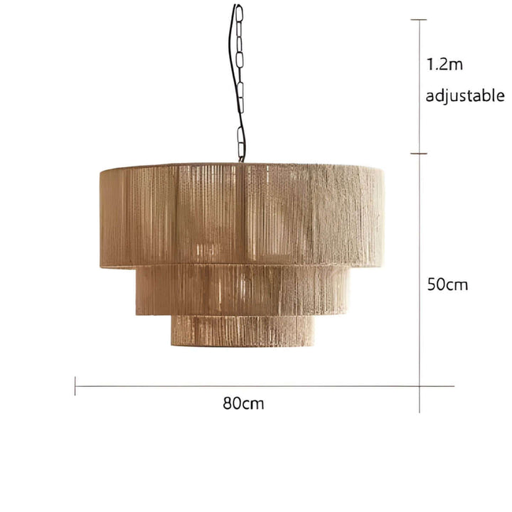 Hængelampe i naturfiber reb - Designerlampe