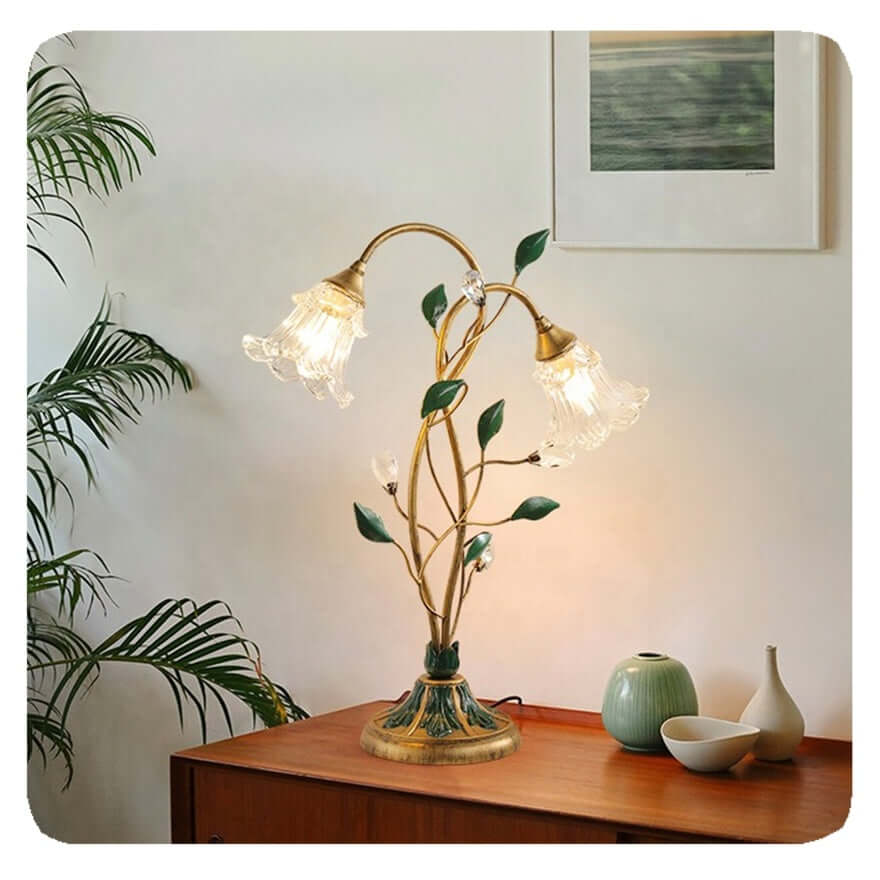 Blomsterbordlampe i vintagestil 45x55cm