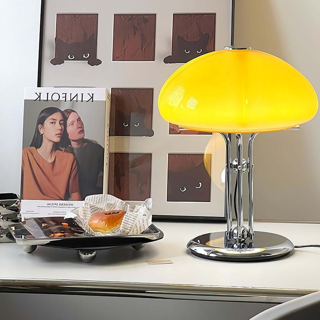 Svamp Design Bordlampe Glas Ravfarvet