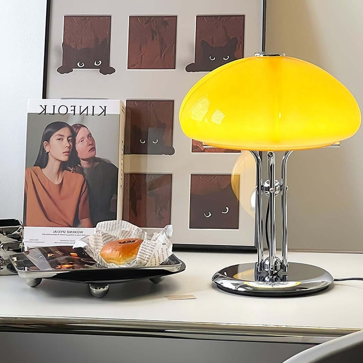 Svamp Design Bordlampe Glas Ravfarvet
