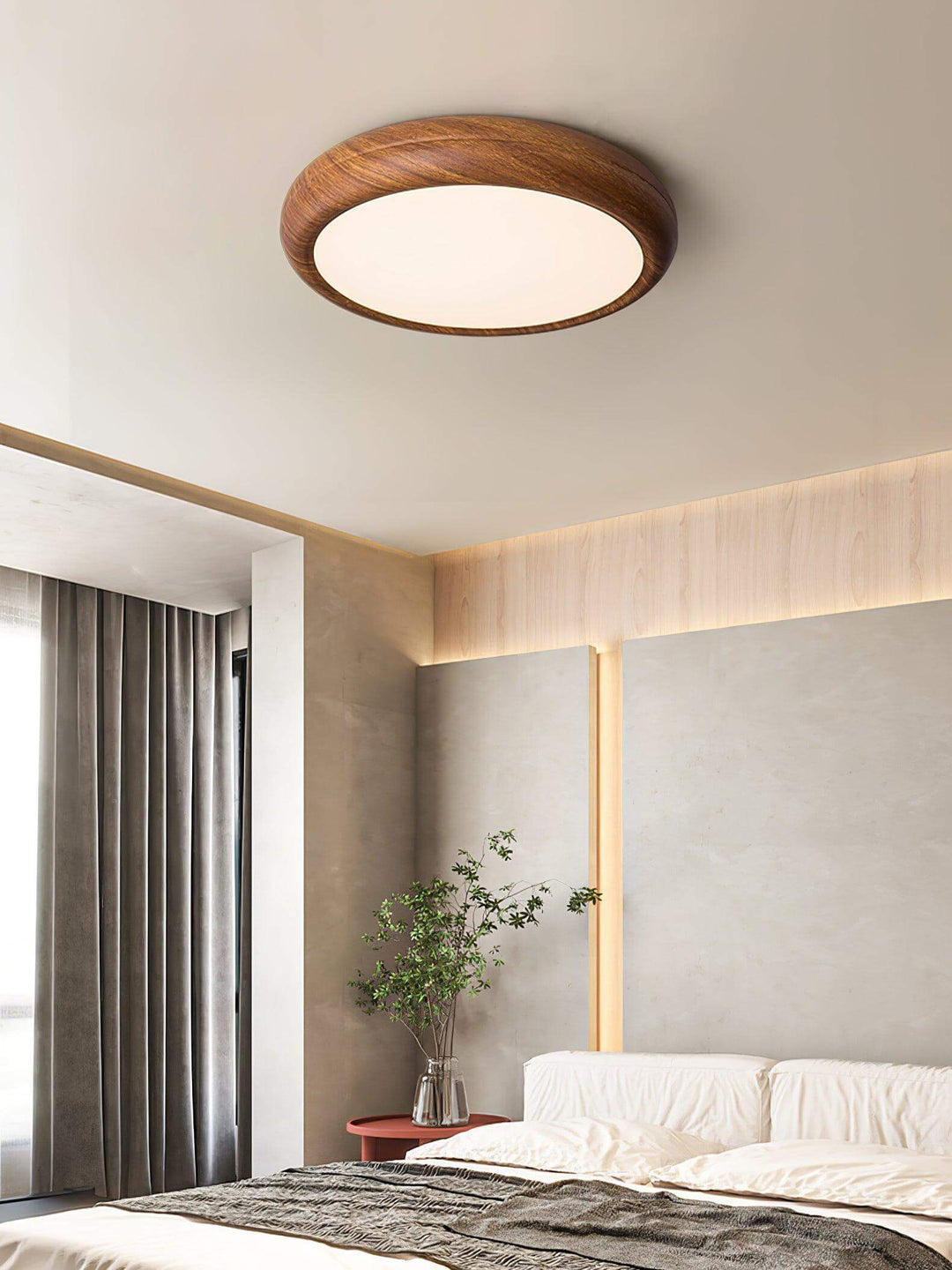 LED Loft Rund Loftlampe i Trælook