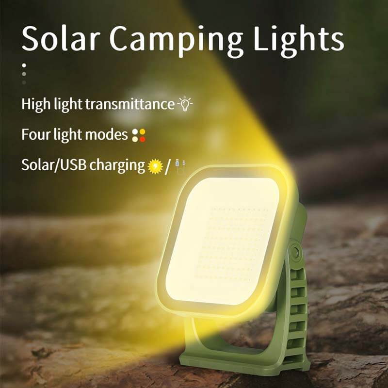 80W LED Solar Campinglampe med Magnet & Zoom