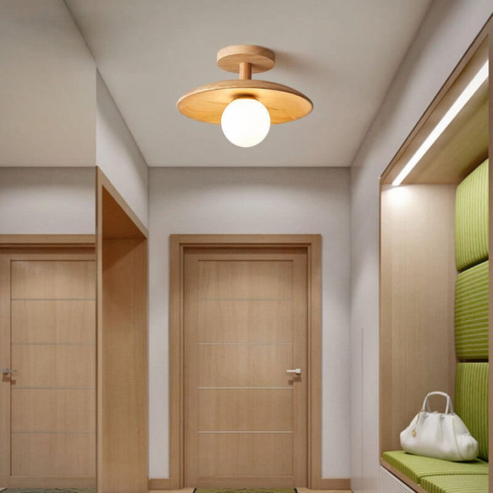 Japansk Loftslampe i Trædesign