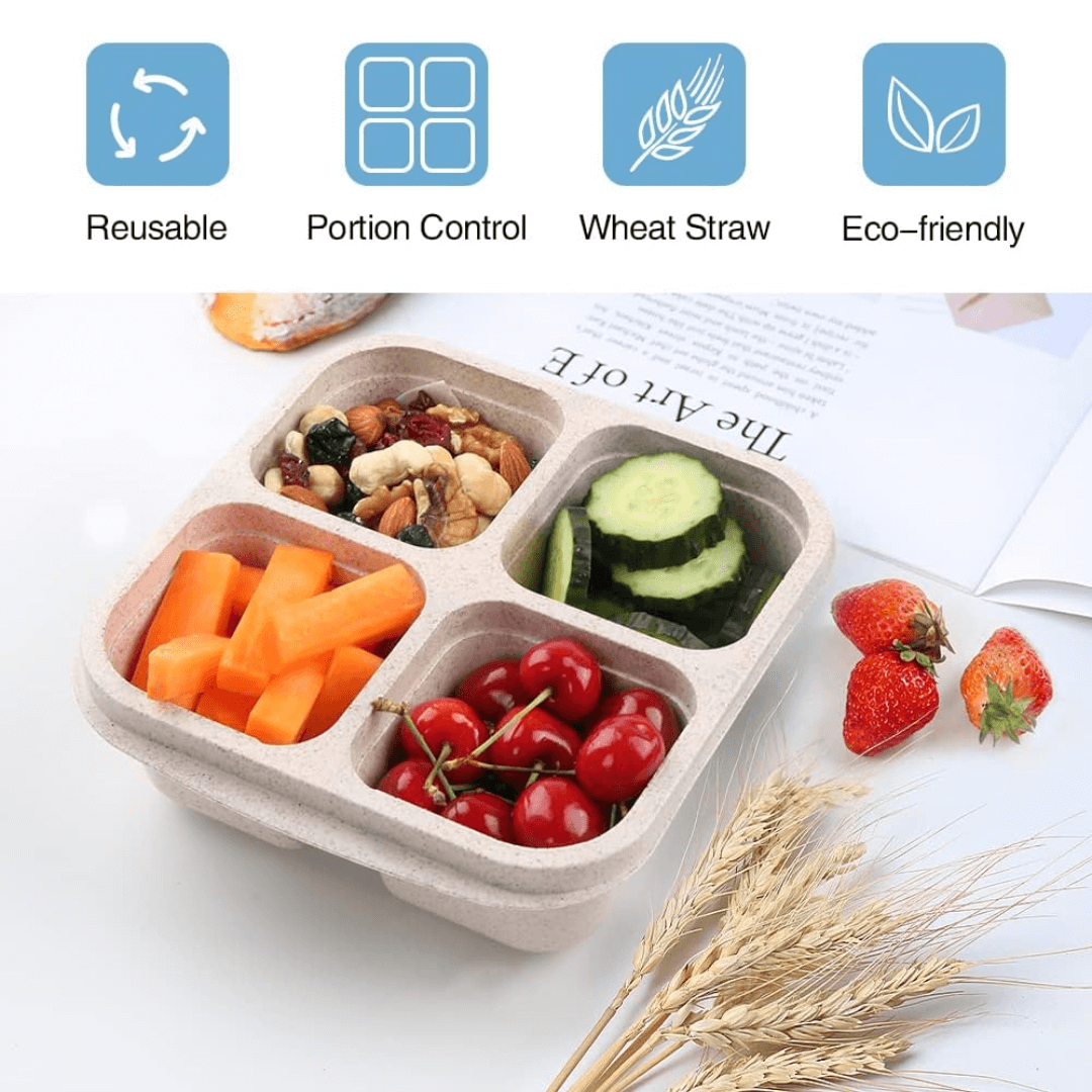 Unisex 4-rums Bento Box Madpakkebeholdere