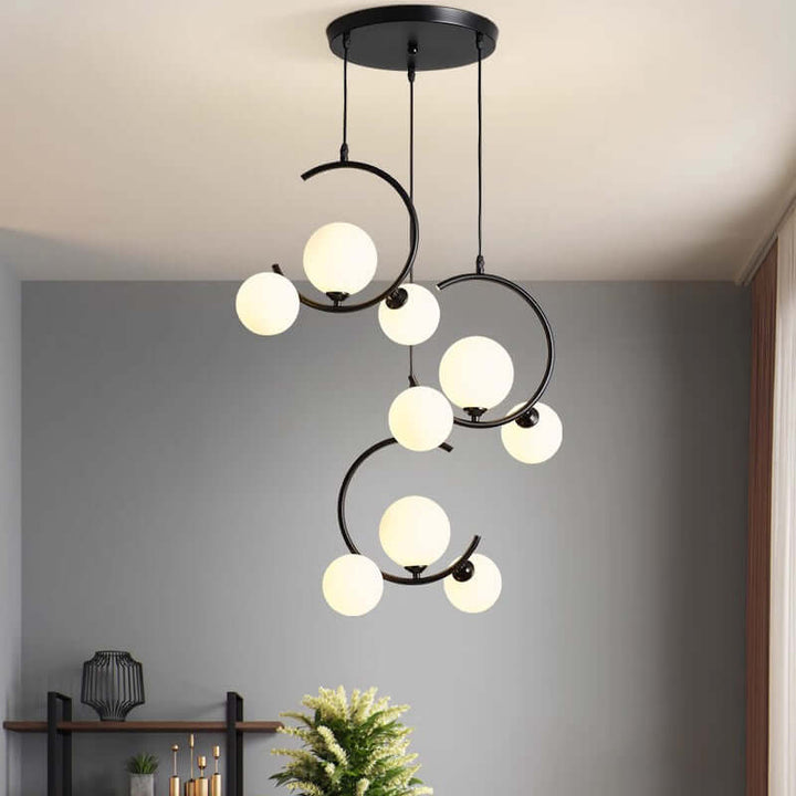 Moderne dæmpbar LED-pendellampe, 3 lyshoveder