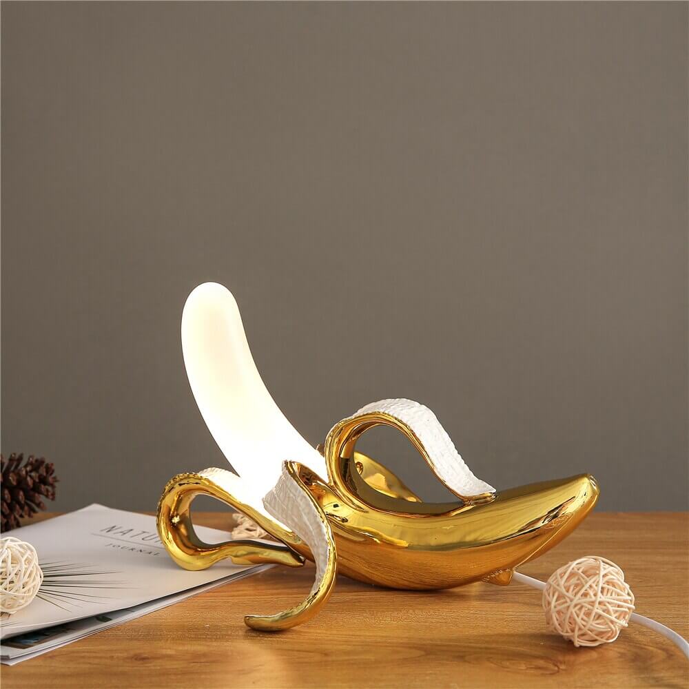 Elegant Art Deco Bordlampe med Banandesign